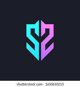 Color de degradado SS, S. Vector de concepto de logotipo inicial con forma geométrica minimalista.