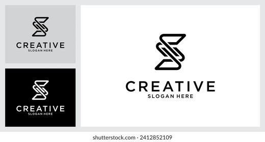 SS or S initial letter logo design vector