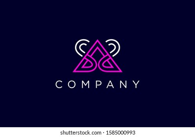 SS, S A S, triangle logo icon design template vector elements for your company brand. smart technology