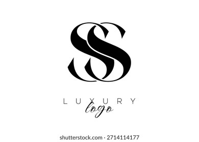 SS Serif Letter Monogram Typography Logo for Elegant Premium Branding Identity