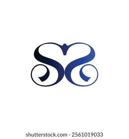 ss simple alphabet art vector icon negative space logo design for your business