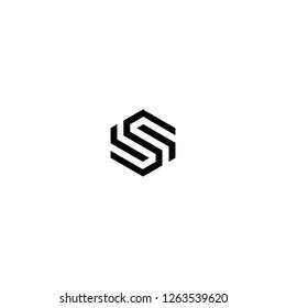 Ss Simple Logo Stock Vector (Royalty Free) 1263539620