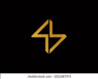 SS square shape Gold color logo