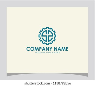 SS or SZ initial gear technology icon logo design vector eps 10
