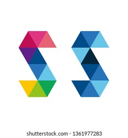 ss typography color prism vector logo