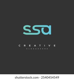 SSA Letter Logo Design Initial Vector Concept. Simple SSA Logo Template Illustration