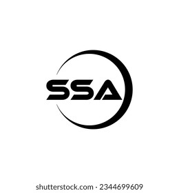 SSA letter logo design with white background in illustrator. Vector logo, calligraphy designs for logo, Poster, Invitation, etc.