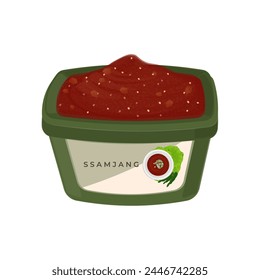 Logo de Ilustración vectorial de pasta de soja coreana picante Ssamjang