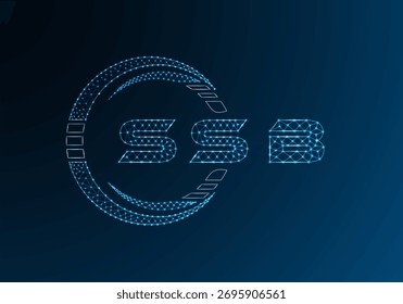 Diseño de Vector de logotipo de letra de polietileno baja SSB. SSB diseño de logotipo de poliéster inferior. Logotipo de poliéster bajo.