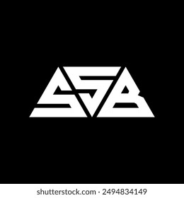 SSB triangle letter logo design with triangle shape. SSB triangle logo design monogram. SSB triangle vector logo template with red color. SSB triangular logo Simple, Elegant, and Luxurious design.