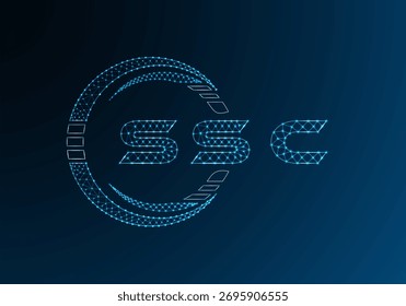 SSC low poly letter logo vector design. SSC lower poly logo design. Low poly logo.