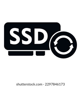 Ssd backup icon simple vector. Data cloud. Server file