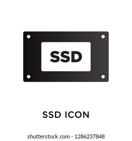 SSD Card Flat Icon On White Background, vector illustration of modern icon ssd, SSD drive icon - Vector icon.