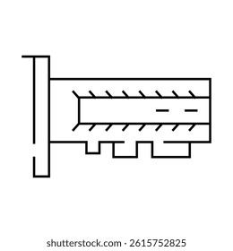 ssd computer disk line icon vector. ssd computer disk sign. isolated contour symbol black illustration