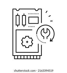 ssd data recovery line icon vector. ssd data recovery sign. isolated contour symbol black illustration