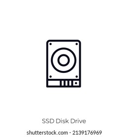 SSD Disk Drive icon. Outline style icon design isolated on white background