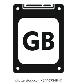 SSD disk icon simple vector. Solid machine memory. Card memory mobile