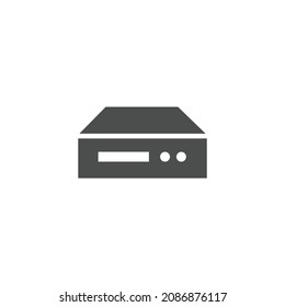 SSD Drive Icon Black and White Vector Graphic