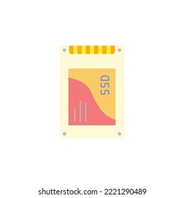Icono de unidad SSD en color, aislado en fondo blanco 