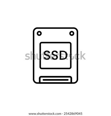 SSD drive icon. filled and line stroke icons