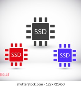 SSD drive icon vector