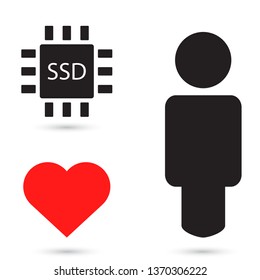SSD drive icon vector