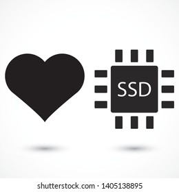 SSD drive icon vector . Lorem Ipsum Illustration design