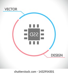 SSD drive icon vector . Lorem Ipsum Illustration design