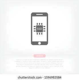 SSD drive icon vector . Lorem Ipsum Illustration design