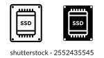 SSD drive liner icon vector set.