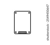SSD drive vector icon outlined style.