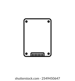 SSD drive vector icon outlined style.