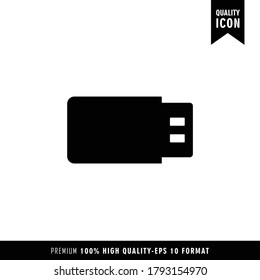 SSD or Flash Disk black color of flat simple icon. Web apps security Kit illustration vector of mobile application. Modern style of design. Line single minimalistic sign