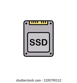 SSD flat vector icon sign symbol