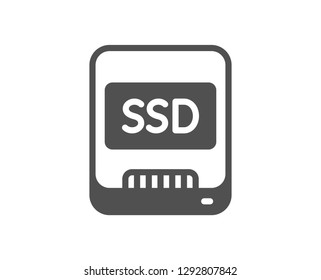 Ssd icon. Computer memory component sign. Data storage symbol. Quality design element. Classic style icon. Vector