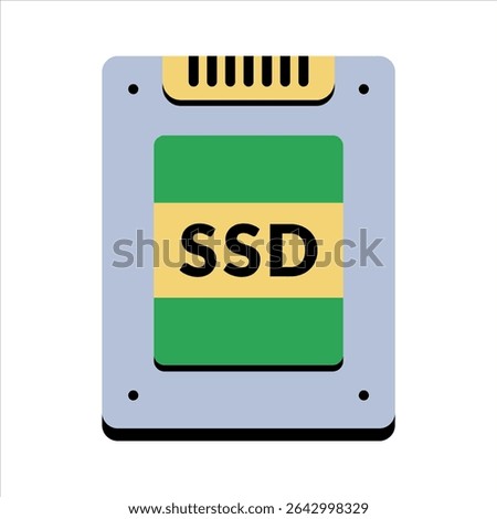 SSD icon. Flat color style.