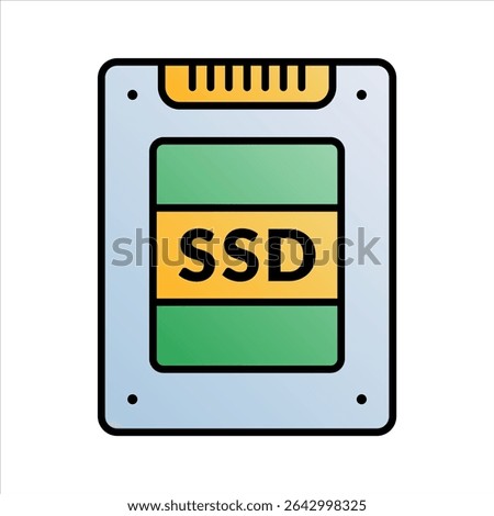 SSD icon. Gradient style. Vector.