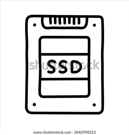 SSD icon. Hand drawn style.