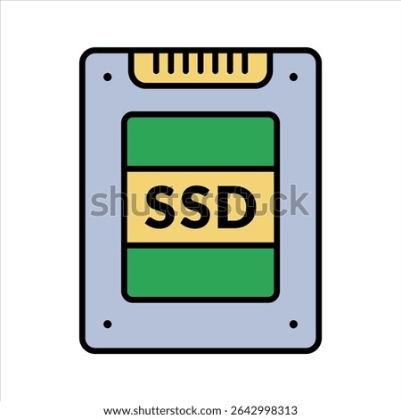 SSD icon. Lineal color style.