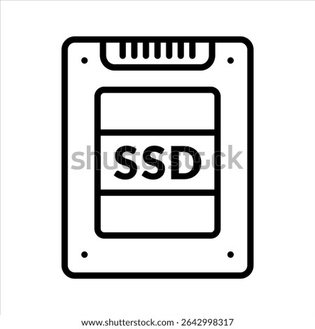SSD icon. Outline style. Vector.