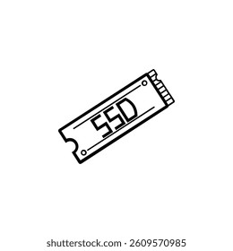 SSD icon, representing fast storage, high performance, and reliable data management solutions.