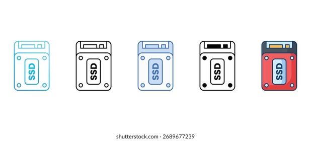 Conjunto de ícone SSD coleção de vários estilos