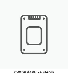 estilo de línea delgada del icono ssd en color negro