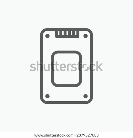 ssd icon thin line style in black color