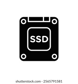 SSD icon Vector flat thin line illustration