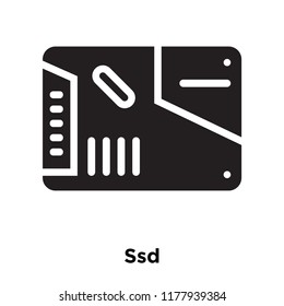 Ssd icon vector isolated on white background, logo concept of Ssd sign on transparent background, filled black symbol