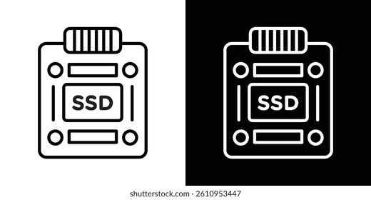 SSD icon Vector isolated outline drawing.