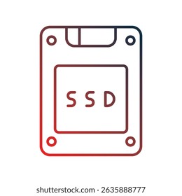 ssd icon with white background vector stock illustration