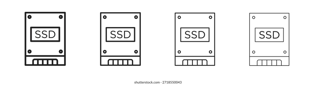 SSD icons, Set of linear icons. Black linear palm icons