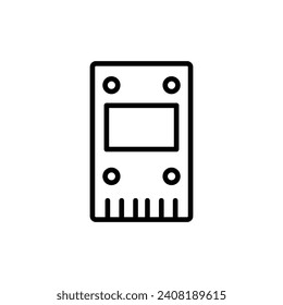 SSD line icon. Storage Drive icon in black and white color.